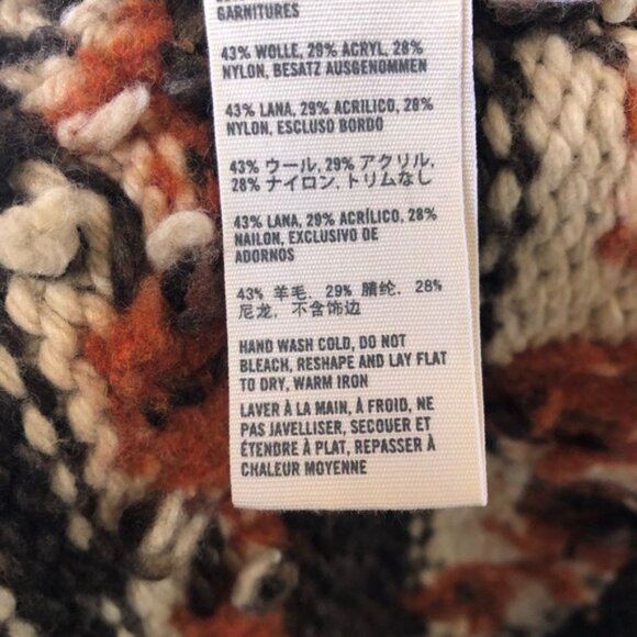 Abercrombie & fitch Aztec tassel cardigan tribal print wool blend women’s M/L - Picture 5 of 5